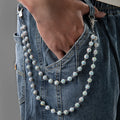 1 Hip Hop Trendy Colorful Zirconia Ball Double Layer Stacked Neutral Style Pants Chain Simple and Versatile Body Chain Vera Lux
