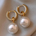 sliver-plated Pearl Zircon Earring for Women Girl Party Gift Circular Temperament Banquet Jewelry Vera Lux