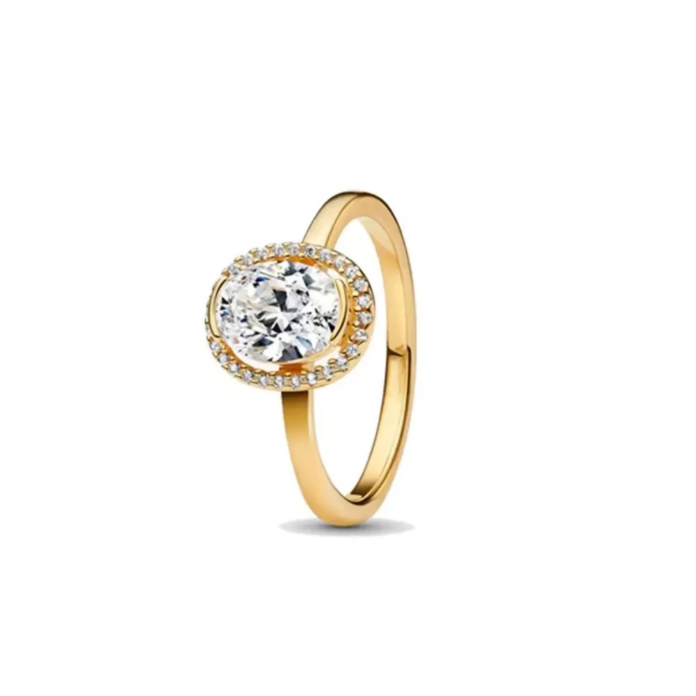 925 Silver Gold Color Heart Stone Rings Ring New Hot Selling Gold Color Rings Suitable For Any Occasion  DIY Birthday Gift Vera Lux