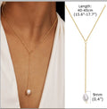 Stainless Steel Lariat Necklace Gold Plated, Dainty Long Necklace Laryered Necklaces For Women Girls, Y Shape Drop Pendant Vera Lux