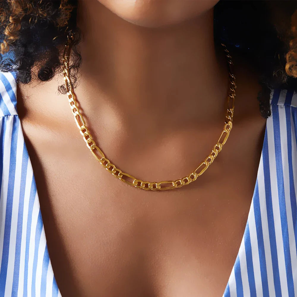 SUNIBI 316L Stainless Steel Chain Necklace for Women Gold Color Statement Choker Necklaces Do Not Fade Jewelry Wholesale Vera Lux