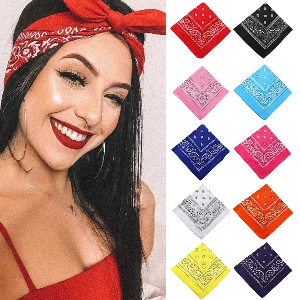 Hip Hop Women Bandana Scarf Girls Kids Punk Square Bandanas Headwear Fashion Bohemian Head Scarf Headbands Hair Accessories 2024 Vera Lux