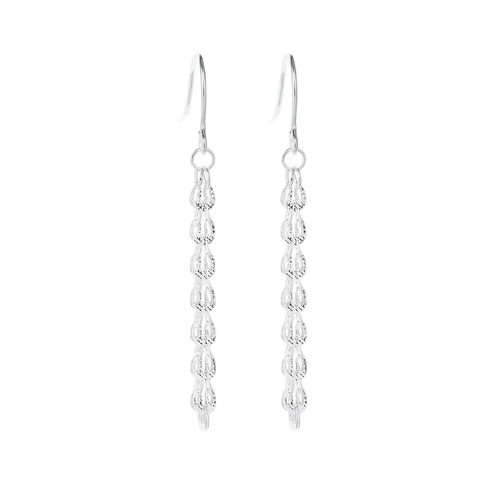 Ladies' simple and casual S925 silver phoenix-tail hook earrings, hypoallergenic earrings for daily wear by women