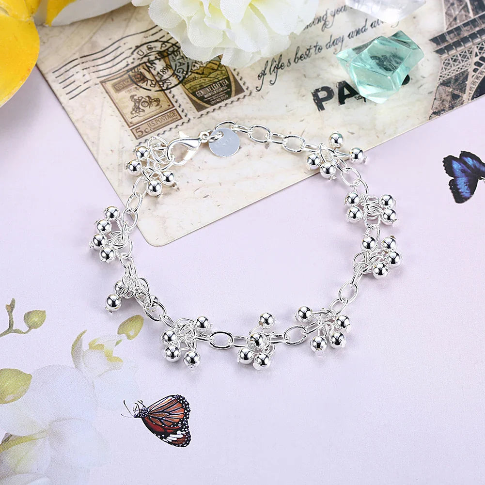 Beautiful 925 Silver Bracelets Nice For Wedding Women Chain Bracelet Charm Beads Fashion Gorgeous Jewelry Wholesale Vera Lux