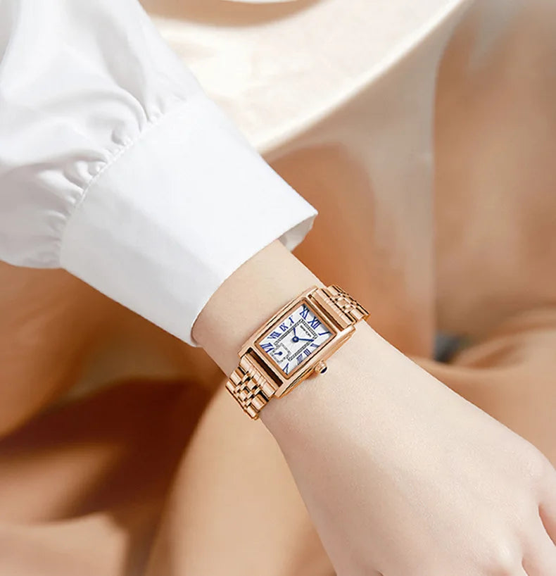 Sanda 1116 New Fashion 2023 Elegant Design Rectangle Dial Water Resistant Quartz Movement Business Women Analog Wrist Watch Vera Lux