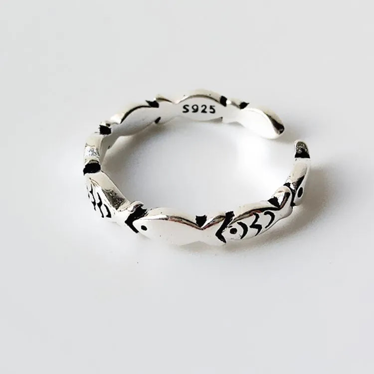 925 Sterling Silver Fish Adjustable Rings For Women Engagement Jewelry Wholesale  and  Jewellery Vera Lux