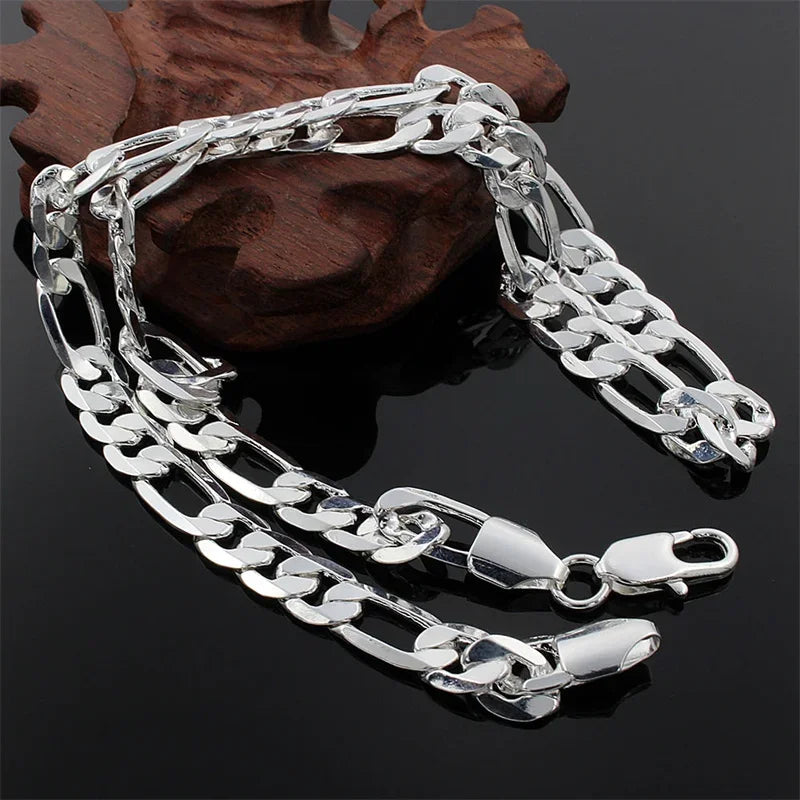 Men's 925 Sterling Silver 2MM/4MM/6MM/8MM/12MM Chain Necklace 16-30 Inch for Man Women Fashion Jewelry High End Necklace Vera Lux