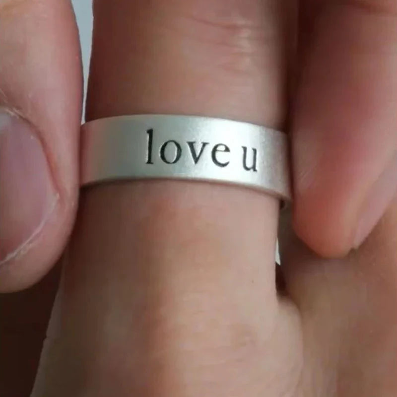 1PC Unique Design Sense Letter Handprint Ring For Men Women Versatile Fashion Couple Ring Personalized Simple Ring Jewelry Gifts Vera Lux