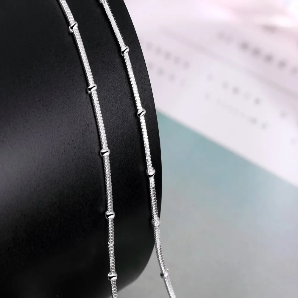 Fine Top brands 925 Sterling Silver bracelets neckalce Jewelry sets beads Snake bone chain for women man Wedding Party Gifts Vera Lux