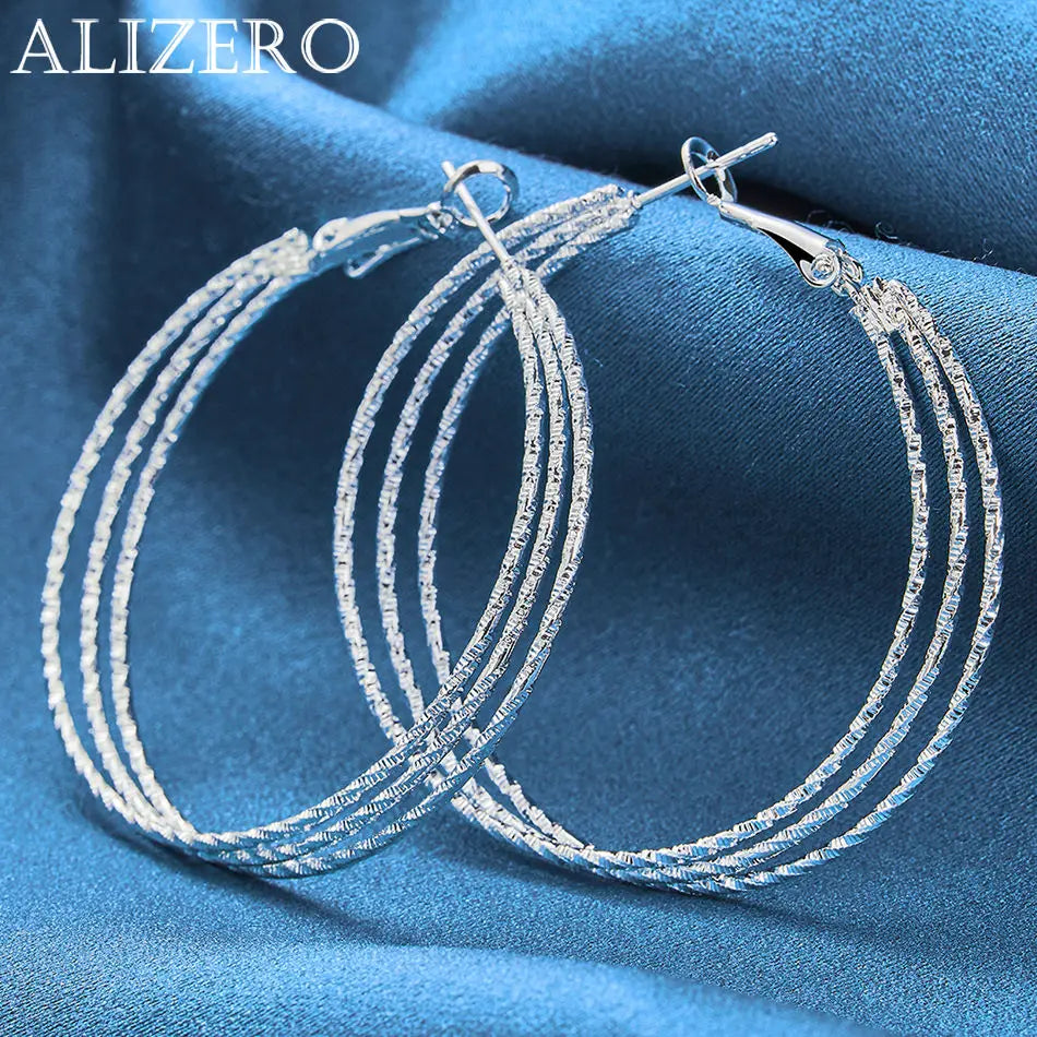 ALIZERO 925 Sterling Silver Earrings Simple Round Circle Hoop Earrings For Woman Fashion Wedding Engagement Charm Jewelry Gifts Vera Lux