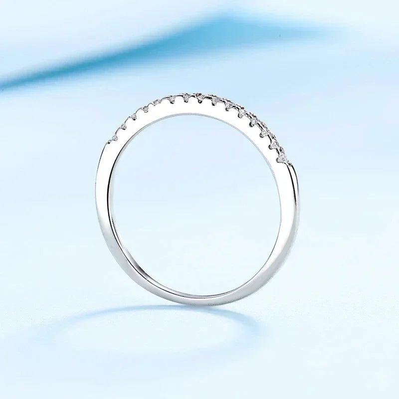 NeeTim Moissanite Ring 925 Sterling Silver with White Gold Plated Lab Diamond Eternity Band Engagement Wedding Rings for Women Vera Lux