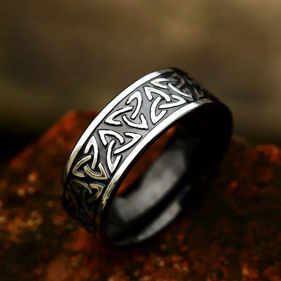 Fashion Vintage Vikings Valknut Ring For Men Women Stainless Steel Simple Rings Party Personalized Jewelry Gifts Dropshipping Vera Lux