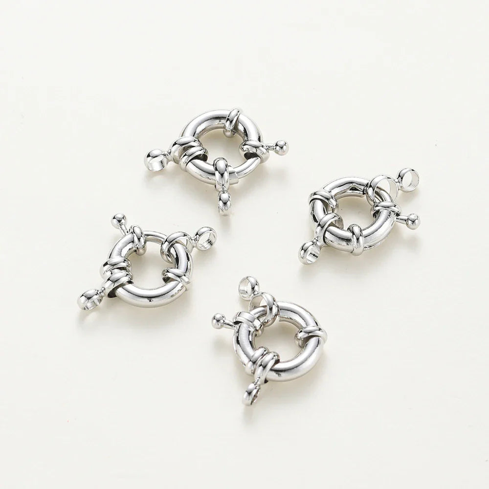 1-4pcs 14K 18K Real Gold Plated Sailor Clasps Bracelet Charm End Connector Spring Clasp For DIY Jewelry Making Necklace Findings Vera Lux