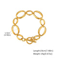 Chunky Bold Toggle Bracelets for Women, Stainless Steel OT Buckle Link Chain Bracelet Gold Plated Tarnish Free Vera Lux