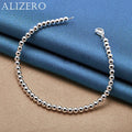 ALIZERO 925 Sterling Silver Bracelet 4mm Beads Bracelets For Women Jewelry For Fashion Party and Daily Wear 16-23CM Vera Lux