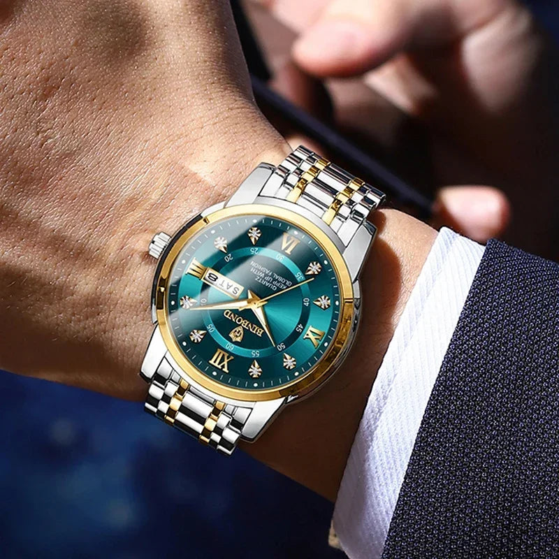Casual Business Movement Fashion Quartz Wristwatches Gold Diamond Clock Men Luxury Watch Automatic Watches Mens Gifts Relojes Vera Lux
