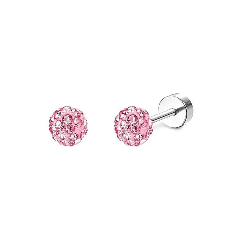 2PCS/Set Stainless Steel Heart Moon Earbone Stud Screw Ball Stud Earrings for Women Fashion Ear Tragus Cartilage Body Piercing Vera Lux