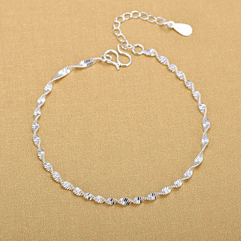 8 Inch 18K Gold Bracelet 5MM Sideways Chain Bracelet For Woman Men Fashion Wedding Engagement 925 Sterling Silver Jewelry Gifts Vera Lux