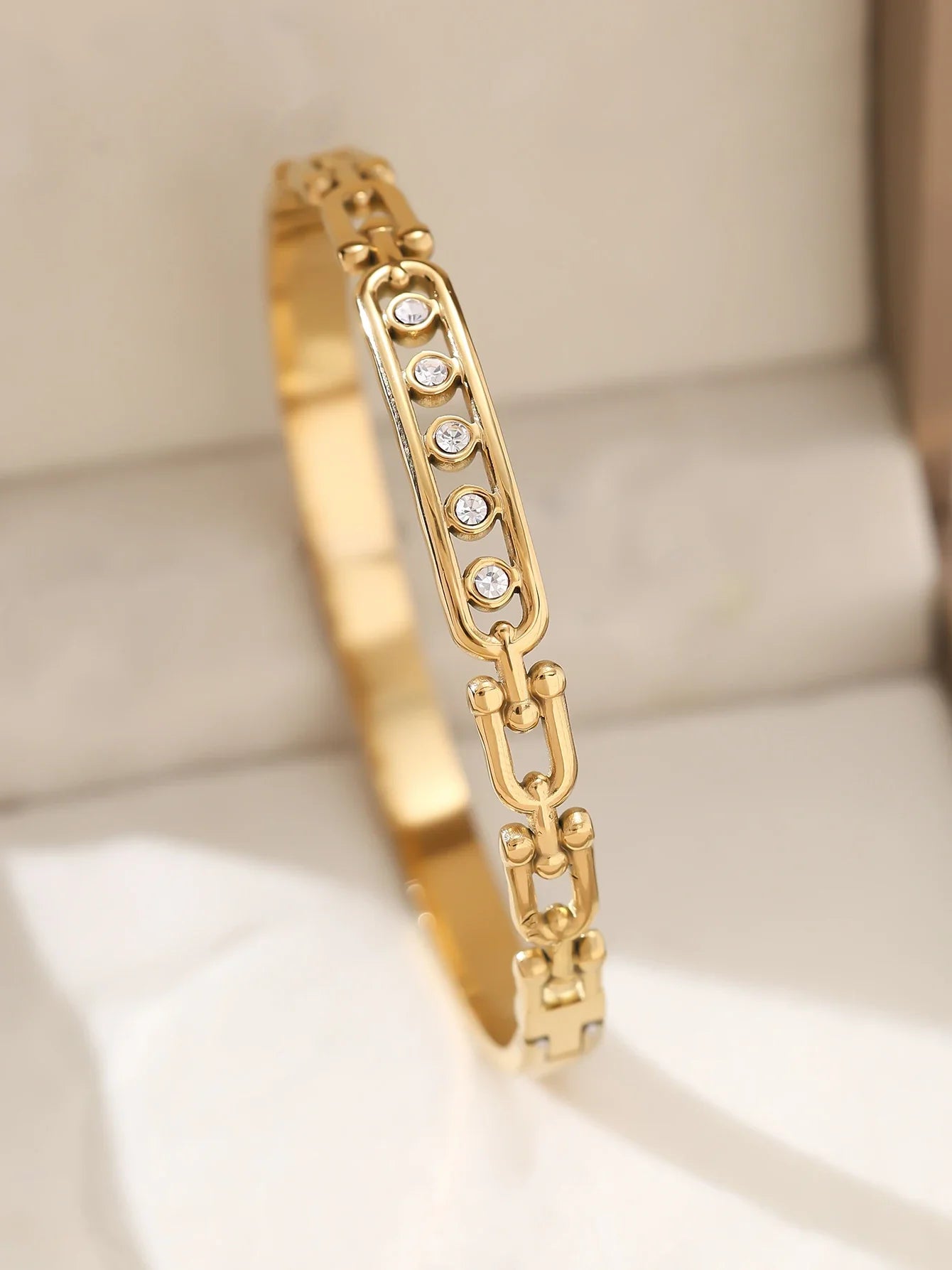1pieces/set women's wedding jewelry party holiday Valentine's Day gift stainless steel bracelet plated with 18K gold bracelet Vera Lux