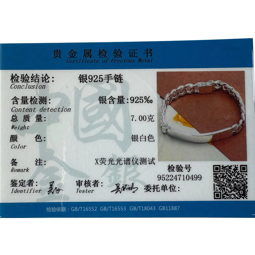 New High-end Women's Mens Fine Silver Color Bracelet Fashion Jewelry Gift Men's Square Beautiful Gem Vera Lux