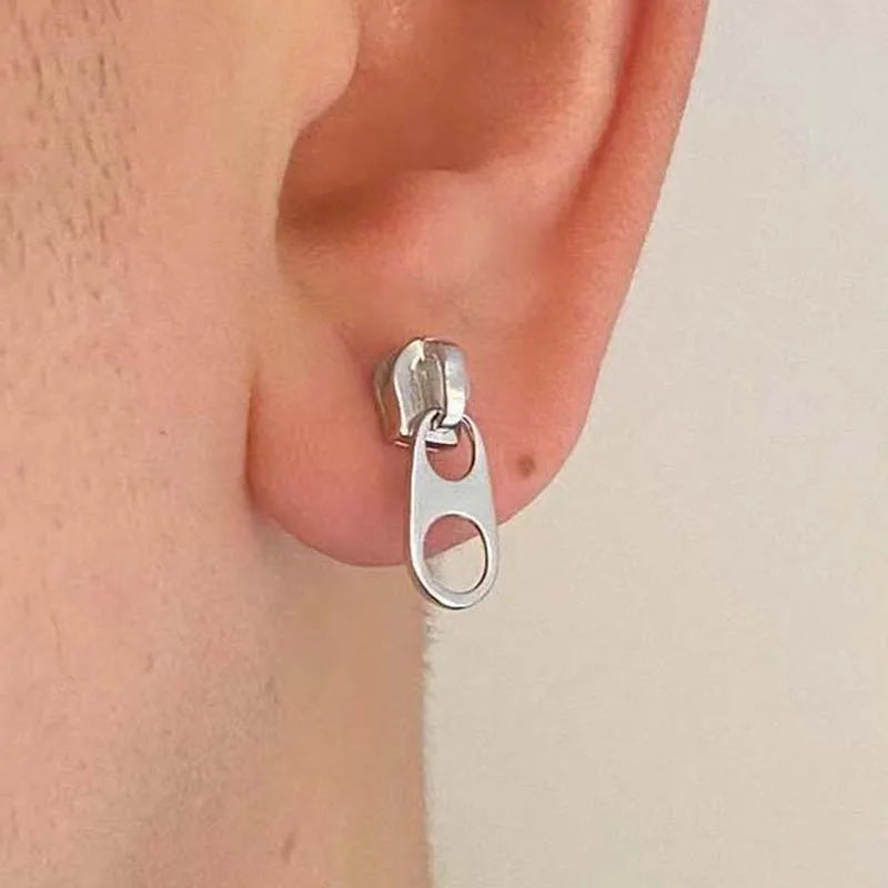 Design Zipper Head Stud Earrings for Women Men Hollow Out Creative Personalized Metal Style Y2K Accessories Fashion Jewelry Gift Vera Lux