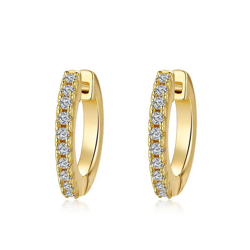 NeeTim Full Moisanite Earrings D Color Moisanite Lab Diamond 925 Sterling Silver Hoops Earrings Sparking Wedding Fine Jewelry Vera Lux
