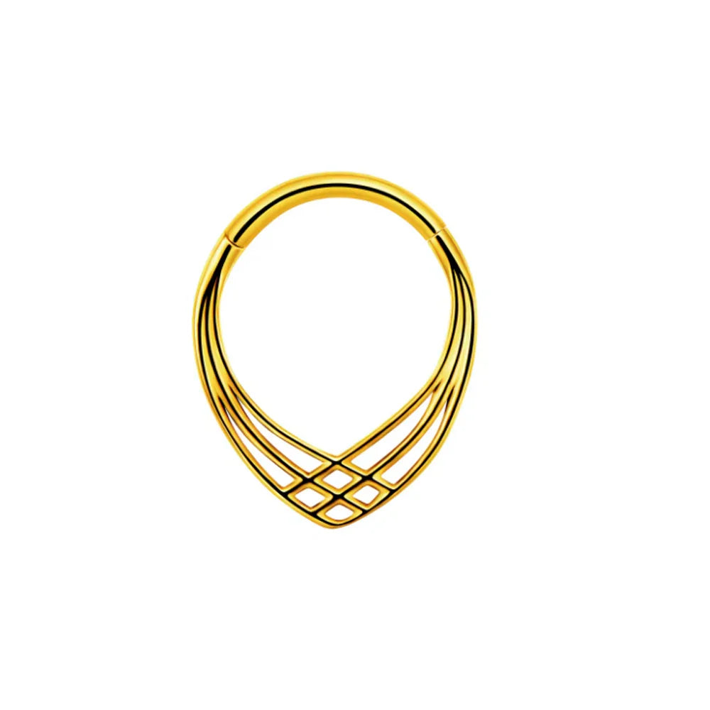 16G Vine Septum Nose Ring Piercing Hinged Clicker 316L Stainless Steel Daith Clicker Helix Cartilage Earring Chain BodyJewelry Vera Lux