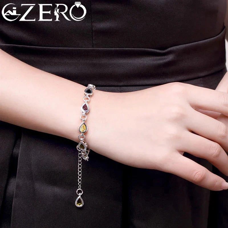 Wholesale 925 Sterling Silver Noble Charm Bracelets Zircon Chain Crystal Jewelry Fashion for Women Wedding Lady Cute Vera Lux