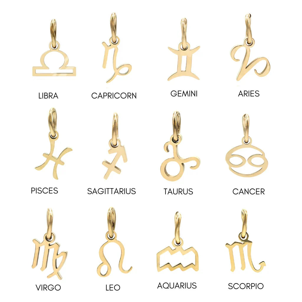 SUNIBI Stainless Steel Star Zodiac Sign 12 Constellation Pendant Accessories for Necklace Women Man Jewelry Gifts Wholesale Vera Lux