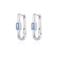 1pair Women's Colorful Zircon Square Ear Clip Geometric U-shape Hoop Earrings Daily Party Pairing With Jewelry Vera Lux