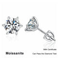 NeeTim 1ct 2ct Moissanite Screw Earrings for Women 925 Sterling Silver with Gold Plated Diamond Wedding Party Girl Stud Earrings Vera Lux