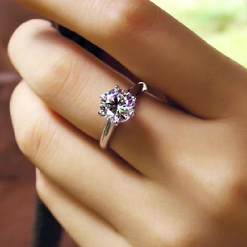925 Sterling Silve Real Moissanite Ring Grace Banquet Shiny Jewelry Engagement Gift Vera Lux