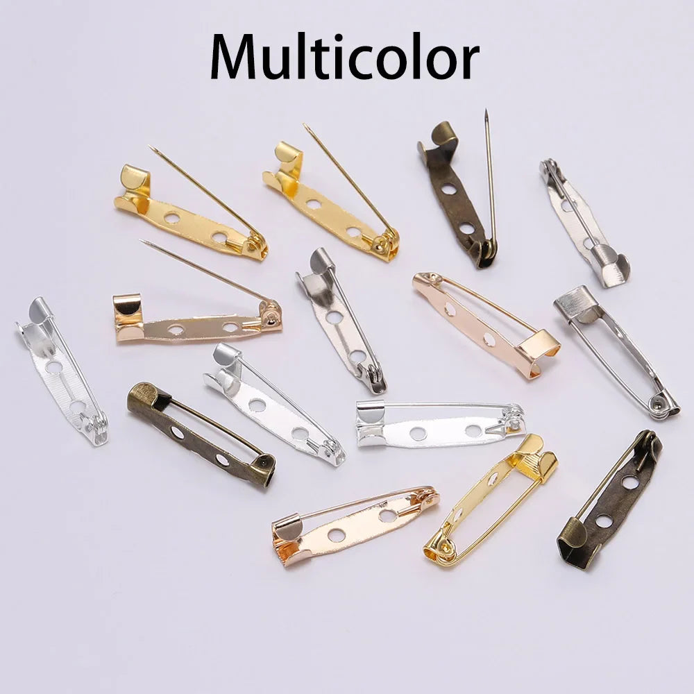 20-50pcs 20 25 32 38mm Brooch Clip Base Pin Blank Safe Lock Brooch Pin Base Badge Holder For DIY Jewelry Making Finding Supplies Vera Lux