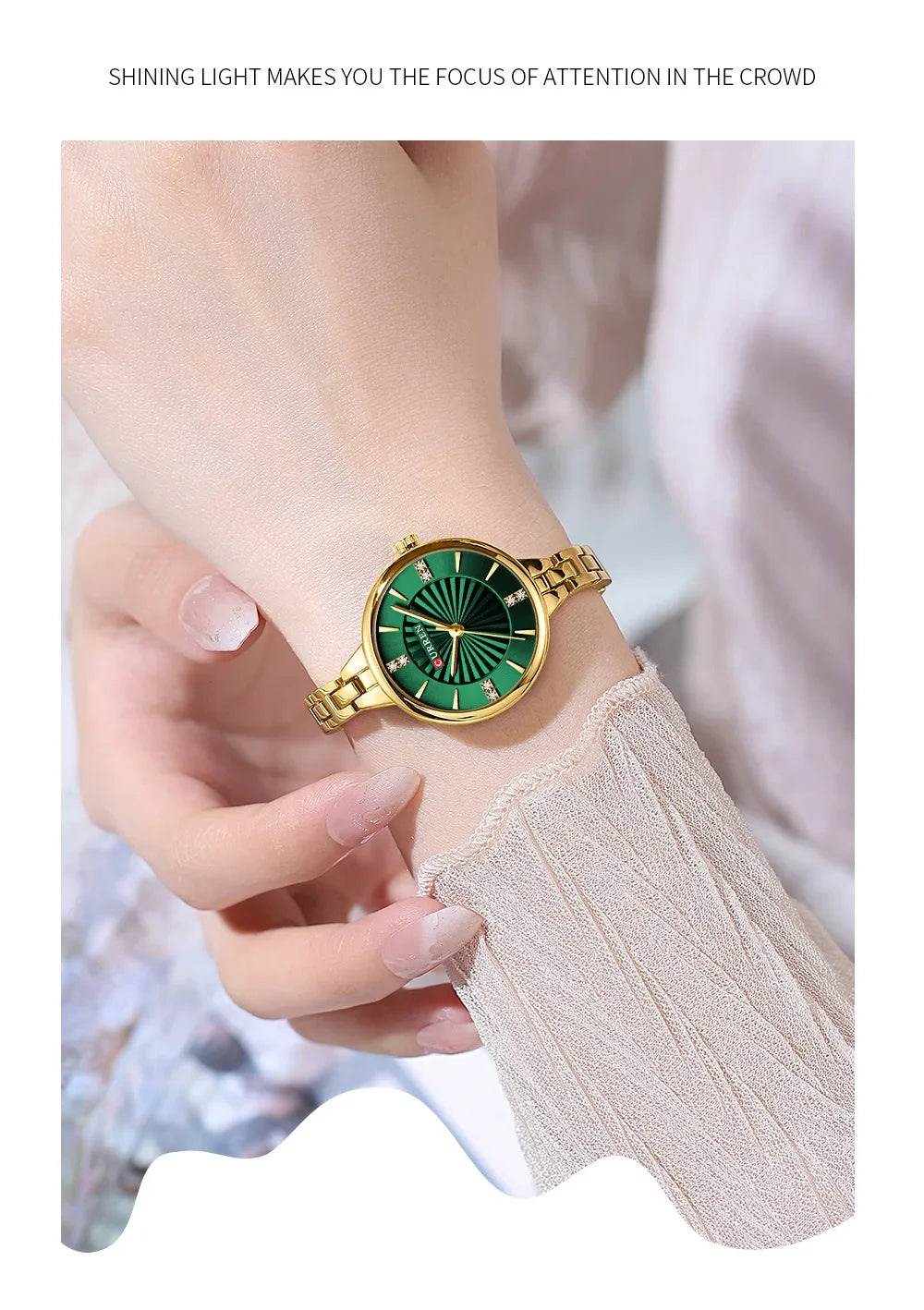 CURREN 9097 Top Brand Women's Quartz Watch Fashion Casual Gold Silver Waterproof Stainless Steel Strap Women's Elegant Watch Vera Lux