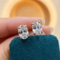 925 Sterling Silve Trendy Sparkling Zircon Oval Stud Earrings for Women Gift Party Fine Jewelry Gift Vera Lux