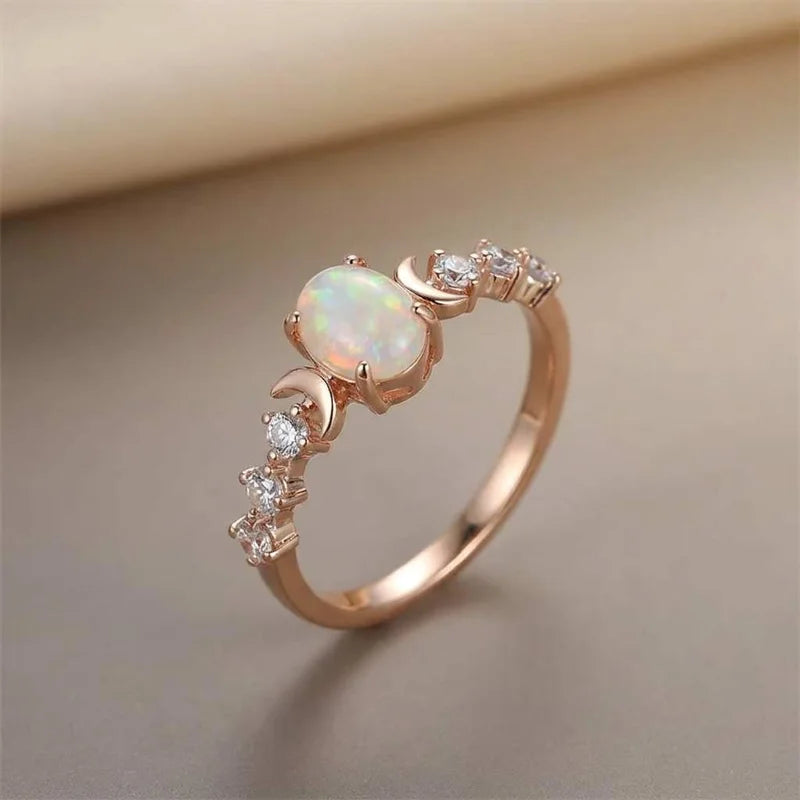 925 Sterling Silver Sparkling Zircon Vintage Oval Rings for Women Sun Moon Glowing Design Ring Party High Quality Fine Jewelry Vera Lux