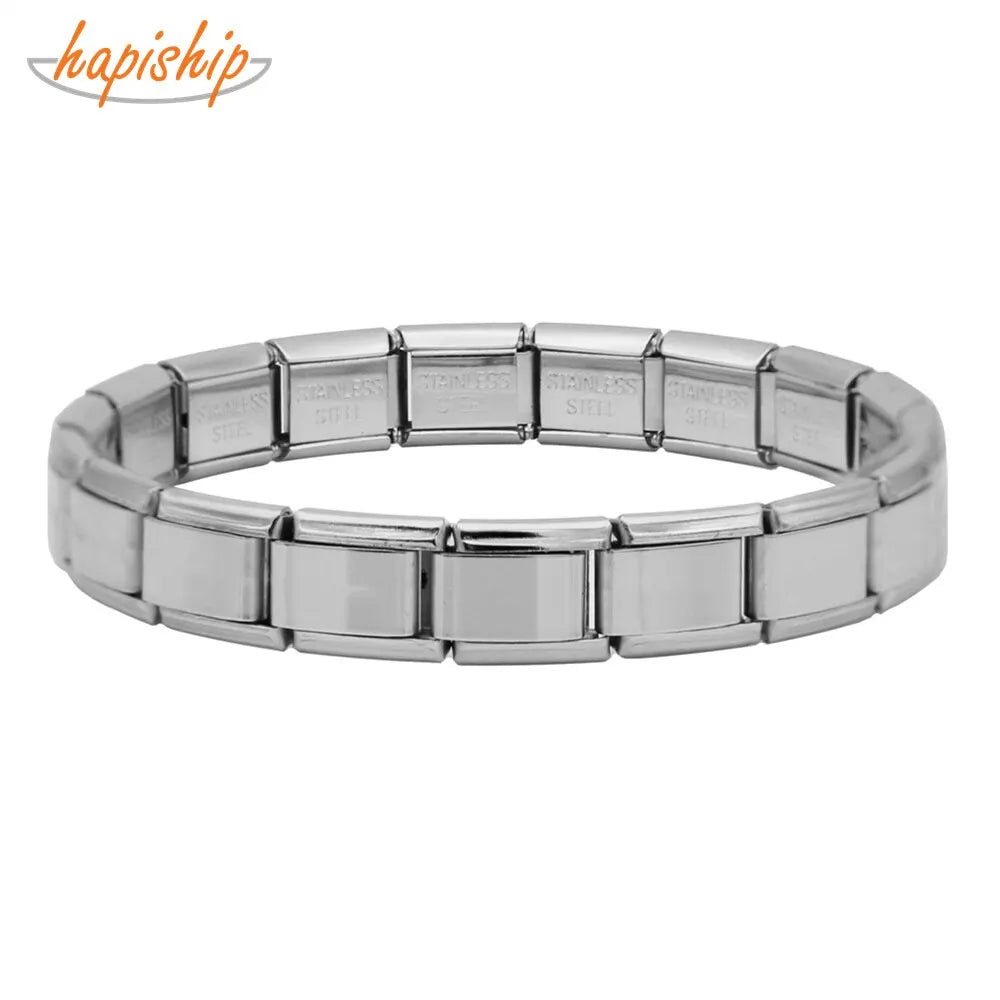 9 mm Wide Stainless Steel Bracelets Simple Trendy Style Daily Wear Silver-Color Charm Bracelet For Women On Party Unisex Style Vera Lux