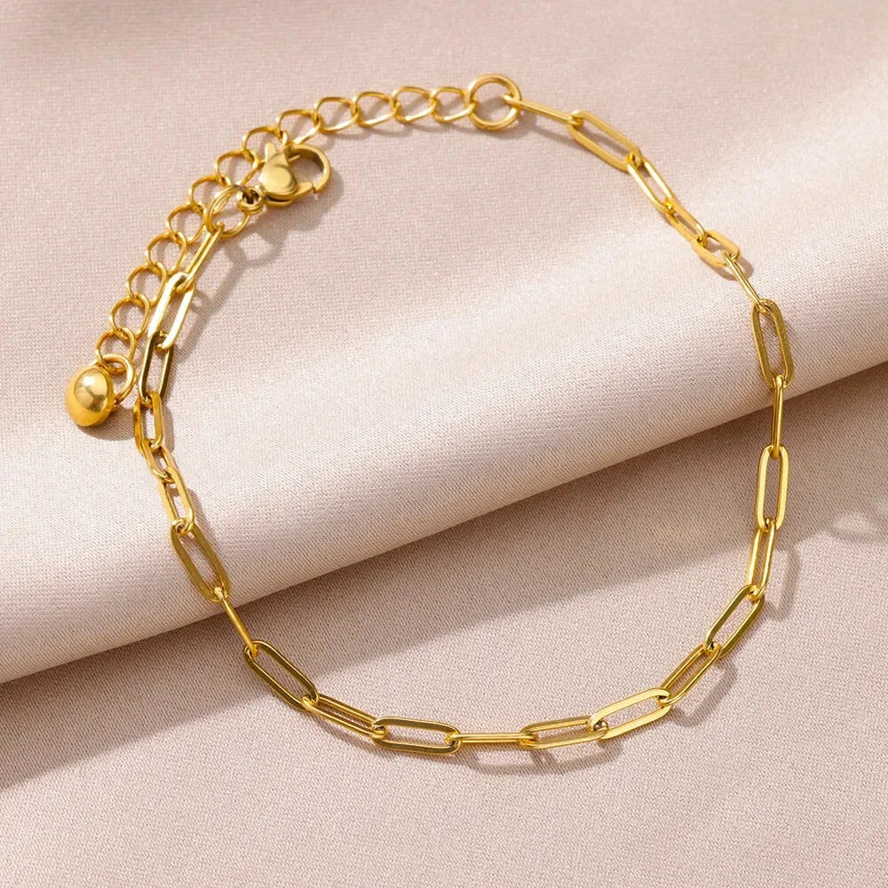 Stainless Steel Imitation Pearl Anklets for Women Gold Color Chain Ankle Bracelet Anklet Summer Beach Jewelry Accessories Gift Vera Lux