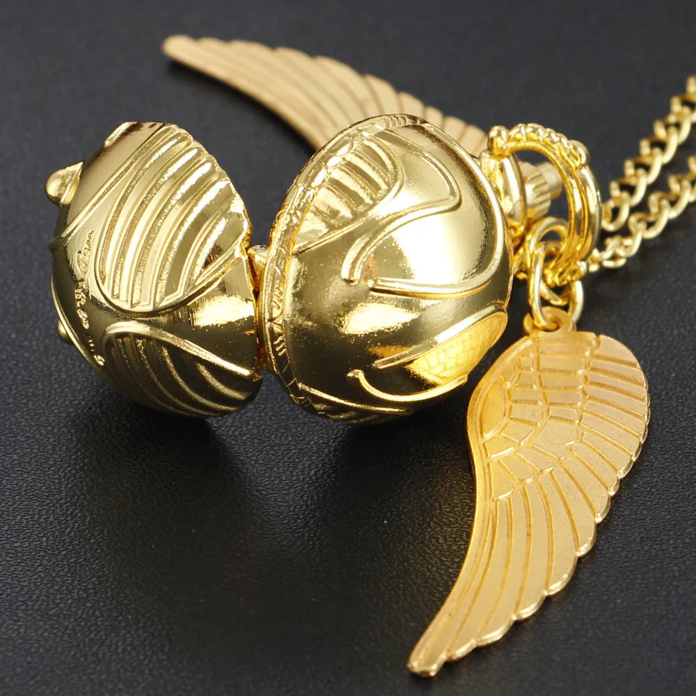 Magic Gold Fairy Ball Quartz Pocket Watch Men's and Women's Vintage Fob Watch Children's Gift Pendant Necklace Souvenir Cf1177 Vera Lux
