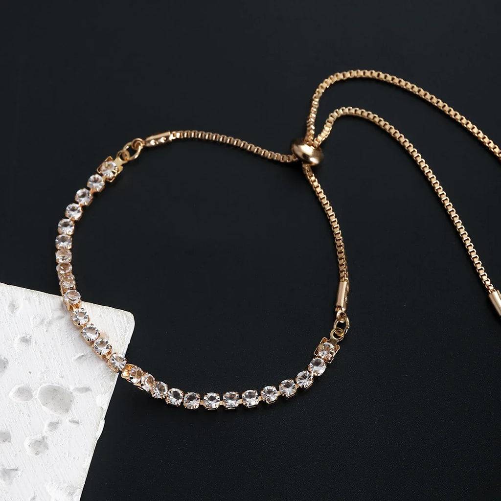 Fine Silver Bracelet Elegant Zircon Tennis Crystal Chain for Women lady Fashion Noble Engagement Wedding Glam Vera Lux