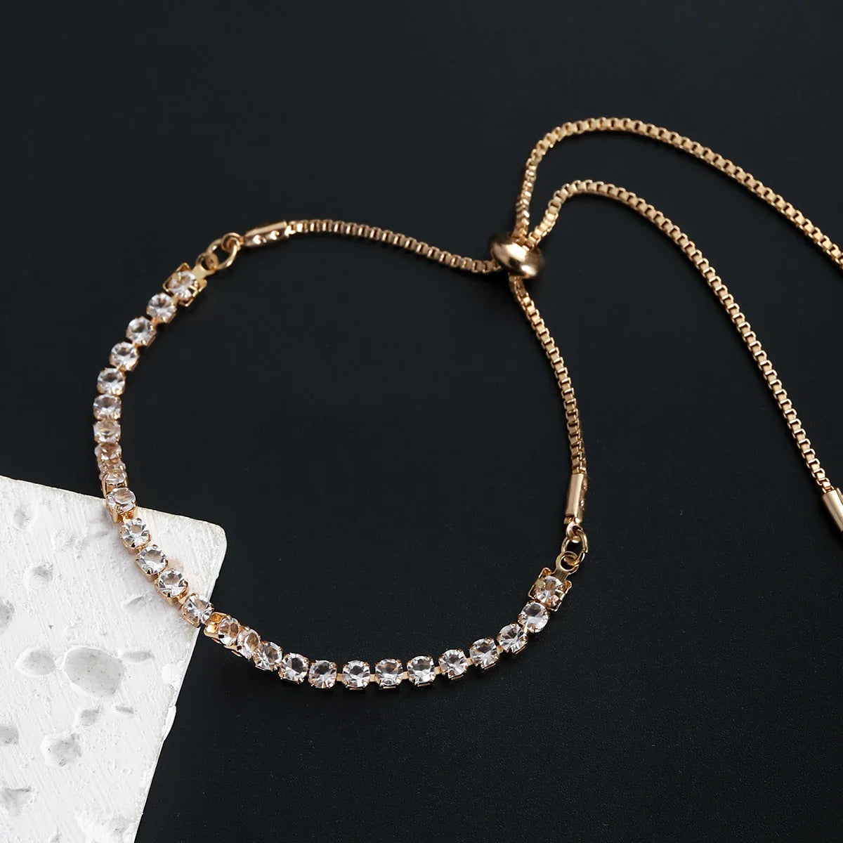 Fine Silver Bracelet Elegant Zircon Tennis Crystal Chain for Women lady Fashion Noble Engagement Wedding Glam Vera Lux