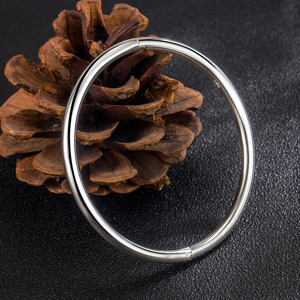 925 Sterling Silver 4MM Bangle Bracelets For Women Luxury Quality Jewelry Wholesale   Jewellery Vera Lux