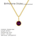 Birthstone Necklace for Woman Stainless Steel 12 Constellation DIY Colourful Zirconia Pendat Birthday Gift Jewelry Wholesale Vera Lux