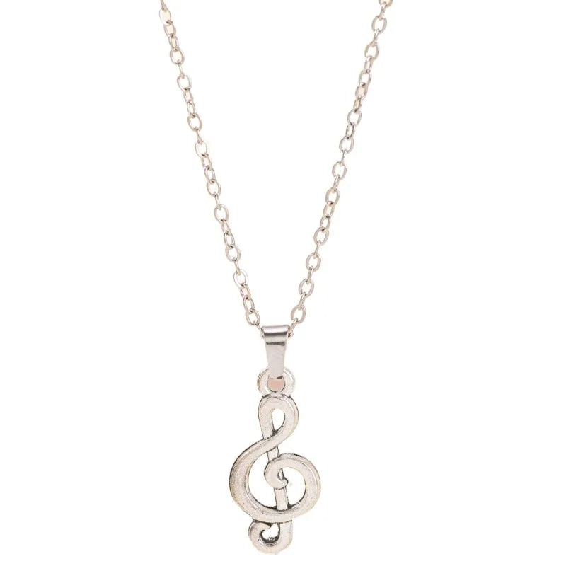 1 Piece Unisex Silvery Stainless Steel Music Note Pendant Necklace - Personalized Design Valentine's Day/Ramadan Gift Vera Lux