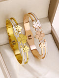 1pieces/set women's wedding jewelry party holiday Valentine's Day gift stainless steel bracelet plated with 18K gold bracelet Vera Lux