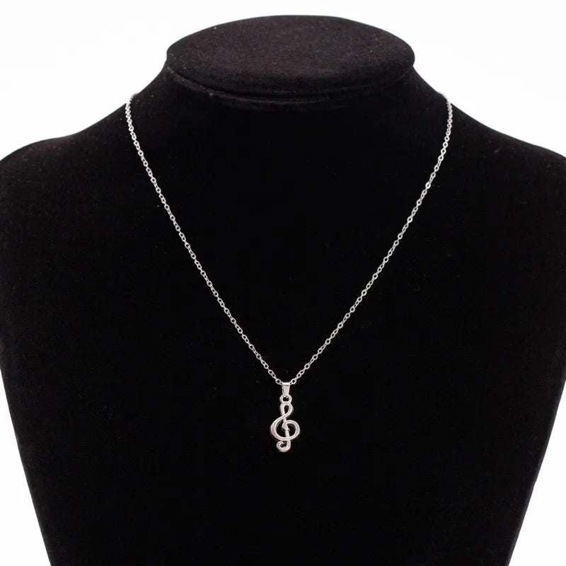 1 Piece Unisex Silvery Stainless Steel Music Note Pendant Necklace - Personalized Design Valentine's Day/Ramadan Gift Vera Lux