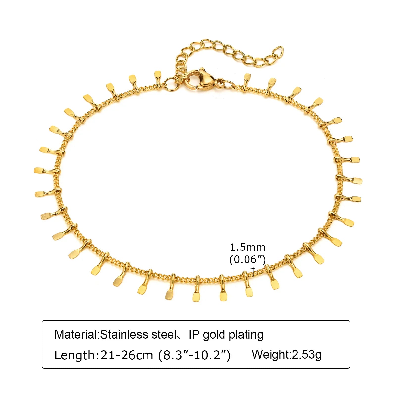 Anklet Bracelet on Legs Stainless Steel ,waterproof Adjustable Beach Beaded Ball Cuban Link Summer Boho Foot Jewelry for Women Vera Lux