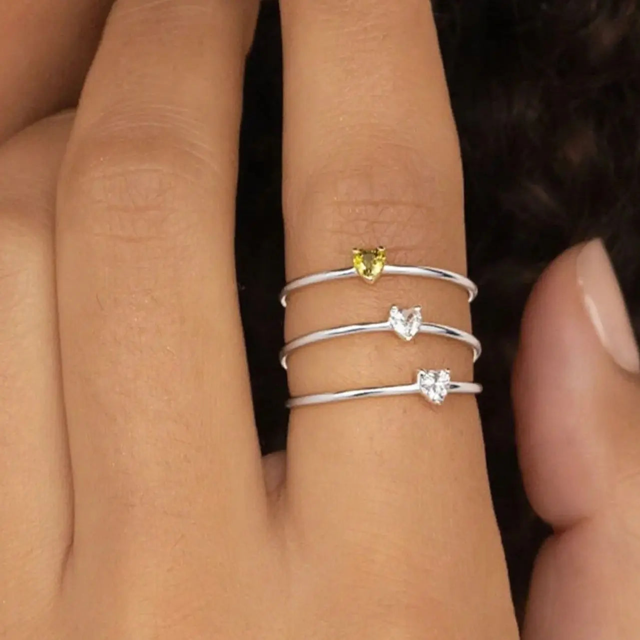 Fashion Zircon Heart Birthstone Rings For Women Stainless Steel Gold Color Birthstone Ring  Aesthetic Wedding Jewelry Gift Vera Lux