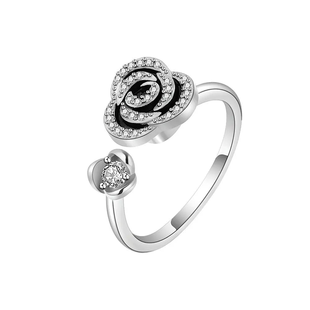 2025 New Rotating Anxiety Knuckle Ring For Women Adjustable And Stackable Open Couple Rings Party Jewelry Gifts Anillo Vera Lux