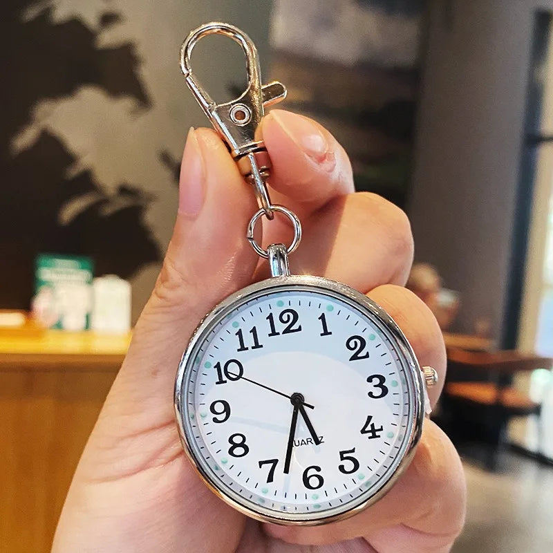 Pocket Watches Nurse Pocket Watch with Keyring Doctors Student Exam Quartz Watch Medical Vintage Watch Child Gift Vera Lux